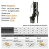 Dress Shoes Club Womens Black Sexy Short Boots 2022 New Brand Pole Dance Thin Heels Platform 17 20CM Big Size Roman5U1A H240321