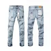 Lila jeans män jeans designers jeans high street blå denim smal fit färg graffiti mönster mens jeans lila jeans för män svarta byxor