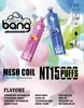 Bang d'origine xxl NT15000 Puff 15k Vape Vape Pen Bang Vapes 15000 Puffes Mesh Coil Kit de barre rechargeable 0% 2% 3% 5% 12 Couleurs VS SHISHA HOCKA