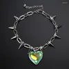 Łańcuchy Y1ub Dainty Love Heart Wisiant Naszyjnik Łańcuch Choker Punk Y2K Rock Clavicle Fashion Jewelry Ornament