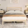 Andra sängkläder levererar träplattform sängram med panelens toppplatta robust storstor träbäddsram Y240320