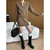 Work Dresses Double Zipper Knitted Crop Sweater And Mini Skirt Set 2024 Spring Two Piece