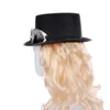 Berets Victorian steampunk Gothic Top Hat z odłączonym gogle Bowler Halloween cosplay karnawałowy akcesorium