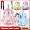 Cosplay Anime Costumes Role Playing Venha chocolate baunilha bonito vestido de empregada carnaval festa gato menina paraíso rosa azul Lolita skiingC24320