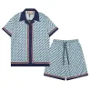 Designer masculino roupas esportivas clássico negócios de manga curta camisa padrão de esportes masculino carta impressa camiseta + shorts de praia M-3XL