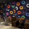 Wallpapers Restaurant Clubs KTV Bar Modern Persoonlijkheid 3D Muurschildering Po Wallpaper Kleurencirkel Cartoon Home Decor Papel De Parede Fresco