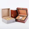 Cases Customizable High Grade Baking Varnish Surface Brown Watch Box Grey Watches Case Boxes for Gift Jewlery Organizer