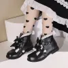 Buty słodkie zimowe japońskie buty lolita puszyste okrągłe palce kawaii anime cosplay butów butów kostki ciepłe futra loli botki różowe 2023