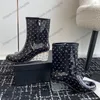 Bottes de pluie à talons compensés pour femmes, chaussures décontractées classiques à enfiler, classiques avec points 24ss, bottes de cowboy occidentales imperméables pour l'été, chaussures de loisirs avec sacs à poussière