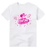 Stilig barbie tema o-hals tryckt kort ärm kvinnor t-shirt 100% bomull lätt slitage damer tröja