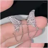 Clip-On Screw Back Backs Earrings Korean Crystal Zircon Butterfly Ear Clip No Hole For Women Girls Elegant Fairy Cuff Exquisite Jewelr Dhwou