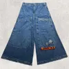 Jeans pour hommes JNCO Y2K Big Pocket Harajuku Hip Hop Graphique Rétro Bleu Baggy Denim Pantalon Hommes Femmes Goth Large Pantalon Streetwear Winter01 405