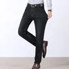 Jean de luxe en Denim pour homme, pantalon Long décontracté, classique, élastique, coupe régulière, droit, livraison directe