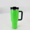 40oz sublimação neons tumbler h2.0 arco-íris quencher tumbler isolado caneca de viagem caneca de cerveja acampamento ao ar livre copo novo