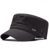 Berets Four Seasons Flat Top Hat Hat's Men's Simple Cotton Paped Fashion Baseball Cap de base Casual Commuter Sunshade