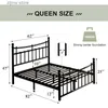 Other Bedding Supplies Large metal bed frame with modern iron top plate and foot board platform bed frame with hard steel plate Y240320