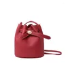 Schoudertassen Luxe Mode Lychee Patroon Dames Emmer Tas Vintage Messenger Hoge kwaliteit Retro Eenvoudige Crossbody Tote