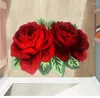 Carpets High Quality Anti-slip Red Rose Carpet Livingroom/Bedroom/Bathroom/Wedding Rug Soft Shaggy Plush Washable Area Bath Mat