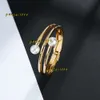 Bransoletka Bangle Designer popularna biżuteria minimalistyczna bransoletka wiele warstw linie owinięte wokół bransoletki perłowej z podwójną głową z 1027