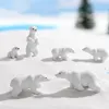 ガーデンデコレーション6 PCSミニホッキョクグマの小さなプレイセットホーム装飾樹脂ミニチュアデコレーション雪