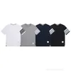 Projektant TB Classic Basic Four Bar Color Tkanin Tkanin Akademia Styl Casual Men's and Dame's Short Sleved T-Shirtjmze