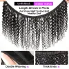 Wigs Tissage Bundles peruviano Water Wave con chiusura Curly 3 Bundle con chiusura Lunga e ondulata Bundle di capelli umani con chiusura