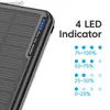 Банки питания для сотовых телефонов KUULAA Solar Power Bank 20000 мАч, быстрая зарядка, портативный внешний аккумулятор, USB-зарядное устройство для телефона, подходящее для iPhone 14, 13, 12, 11 Pro MaxC24320