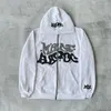 Dames Hoodies Rits Hoodie Hip Hop Mode Vrienden Feestkleding 2024 Amerikaans Straat Grote maten Ruimvallend Roze Gedrukt Patroon Y2k