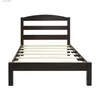 Outros suprimentos de cama Leighton Kids Twin Size Bed Wood Platform Bed Frame Espresso Y240320