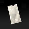 8.5x16cm Clear White Zipper Bag Påpa Låset Retail Package Pouch With Hang Hole For iPhone Cable Home Adapter Earphone Retail Display Dammtät förpackningsväska