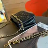 Hobo pod pachami torba łańcuchowa Camellia moda damska torba na ramiona skórzana diamentowy złoty sprzęt metalowy luksusowa torebka Matelasse łańcuch crossbody torebki makijażu 22 cm