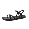 Topp platta sandaler för kvinnor sommarsandal kvinnor mode crossover flip flop flops romersk stil casual utomhus strandskor 240228