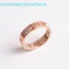 Original Designer Mode Tendance Bande Anneaux Mode Titane Acier Romain Numérique Femmes Simple 18k Or Rose Couple Bague Accessoires