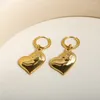 Boucles d'oreilles JINHUI mode pendentif d'amour irrégulier incrustation de cristal de luxe couleur or 18 carats en acier inoxydable pour femmes bijoux