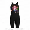 Women's Swimwear Child Professional One Piece Swimsuit Bikini Swimming Bodysuit Competitive Knee Length Bathing Suits 2024