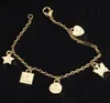 Designer Love Heart Butterfly Star Charm Bracelets Fashion 18K Gold Letter Bracelet Chain Selected Lovers Gift for Men Women