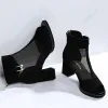 Sandals 2023 Summer Ladies sexy Mesh Shoes 2023 New Peep Toe Sandals Boots Women PU Leather Low Heels Back Zip Female Footware BLACK