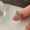 Zircon Geometric Open Enkel fashionabla pekfingerring för kvinnor