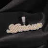 Nuevo DIY empalme letra ins letra pequeña personalizada colgante de dos tonos collar de Hip Hop accesorios de joyería