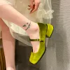 Насосы Mary Janes Shoes Женская золотая бархатная