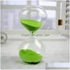 Other Clocks Accessories 10 Color Glass Hourglass Sand Timer Fashion Home Decor Birthday 3/5 Minute Love Valentines Day Gift Amphe Dhihh