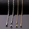 Pendant Necklaces 3 MM Rope Chain Necklace Women Men Handmade Stainless Steel Twisted Link Hip Hop Jewelry