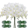 Orquídea artificial em massa toque real grande látex orquídea falsa phalaenopsis flor decoração de casamento para casa 240313