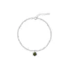 Sterling Silver Sky Star Sparkling Necklace Womens Olive Green Zircon Light Luxury Versatile Collar Chain Cauliflower Plain