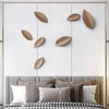 Decorative Figurines Creative Wood Carving Leaf Wall Decoration Living Room Porch Pendant Model