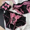 Sexe Tie Style Underwear Lace Hollow Bow dames Panties Mid-Waist Breathable Triangular Shorts Breifs 240402