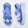 Sandaler Nya Melissa Kvinnors tjocka Sole Flower Sandaler Vuxen Matsuke Sole Casual Jelly Shoes Ladies Roman Shoes Summer Beach Shoes Kvinna