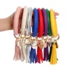 28 stijl meisje vrouwen kwastjes armbanden PU lederen wrap sleutelhanger luipaard sleutelhanger polsbandje zonnebloem druppelolie armband ketting5755001