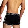 속옷 섹시 속옷 남자 복서 반바지 Shorts Calzoncillos Stripe 투명 ROPA 인테리어 Hombre Home Quick Dry Lingerie Cuecas