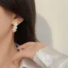Kolczyki stadnonowe Vintage Japonia Koreańska dla kobiet ręcznie robione słodkie symulowane perłowe koło luksusowe imprezowe prezenty biżuterii ślubnej